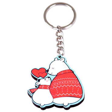 Christmas Themed Wooden Custom Printed Wooden Keyring - 3