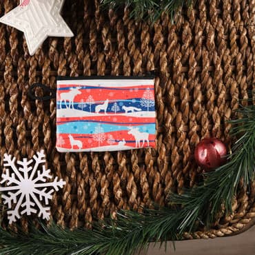 Christmas Themed Turkish Woven Wallet 113x80x8 mm