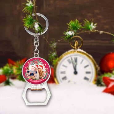 Christmas Themed Metal Keychain With Opener 35x120 mm - 2