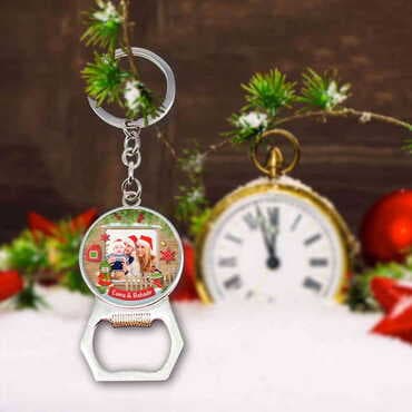 Christmas Themed Metal Keychain With Opener 35x120 mm - 3
