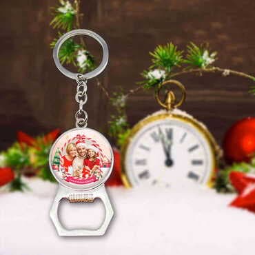 Christmas Themed Metal Keychain With Opener 35x120 mm - 4