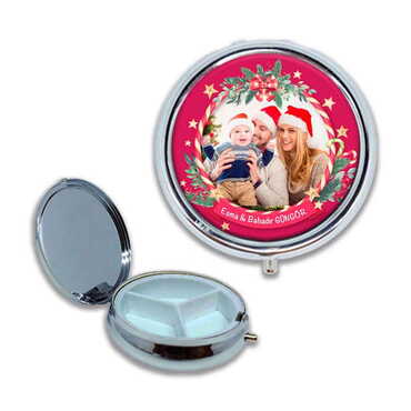 Christmas Themed Customised Epoxy Round Pill Box 50x15 mm - 2