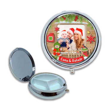 Christmas Themed Customised Epoxy Round Pill Box 50x15 mm - 3