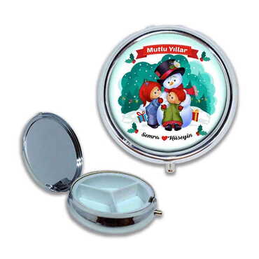 Christmas Themed Customised Epoxy Round Pill Box 50x15 mm - 4