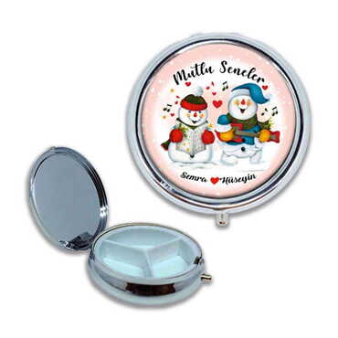 Christmas Themed Customised Epoxy Round Pill Box 50x15 mm - 5