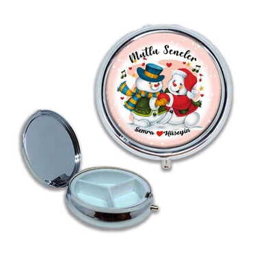 Christmas Themed Customised Epoxy Round Pill Box 50x15 mm - 6