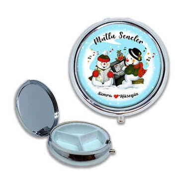 Christmas Themed Customised Epoxy Round Pill Box 50x15 mm - 7