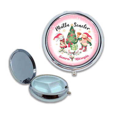 Christmas Themed Customised Epoxy Round Pill Box 50x15 mm - 8