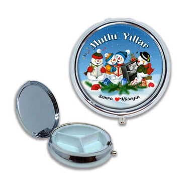 Christmas Themed Customised Epoxy Round Pill Box 50x15 mm - 9
