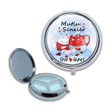 Christmas Themed Customised Epoxy Round Pill Box 50x15 mm - 10