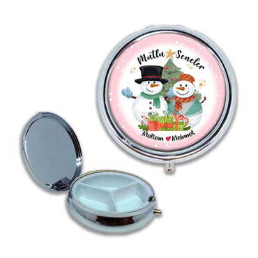 Christmas Themed Customised Epoxy Round Pill Box 50x15 mm - 11