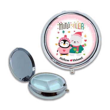 Christmas Themed Customised Epoxy Round Pill Box 50x15 mm - 12