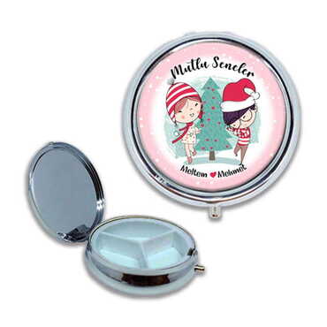 Christmas Themed Customised Epoxy Round Pill Box 50x15 mm - 15