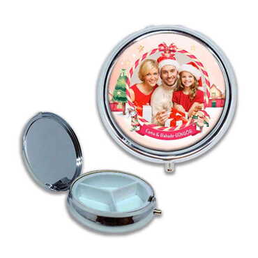Christmas Themed Customised Epoxy Round Pill Box 50x15 mm - 17