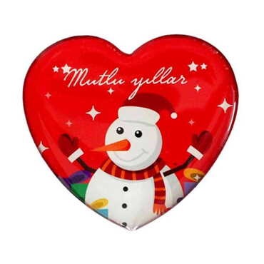 Christmas Themed Epoxy Dome Heart Souvenir Fridge Magnet 65x60 mm