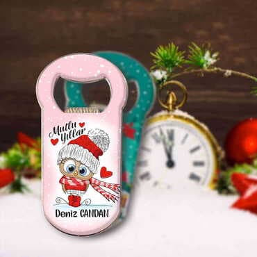 Christmas Themed Customizable Metal Magnetic Bottle Opener 95x42 mm