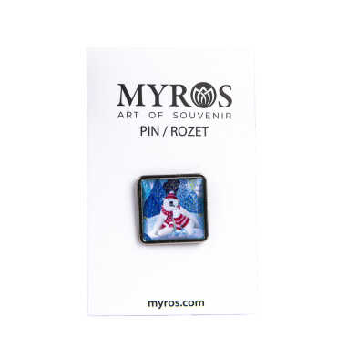 Yılbaşı Temalı Myros Metal Kare Rozet 18x18 mm - 5