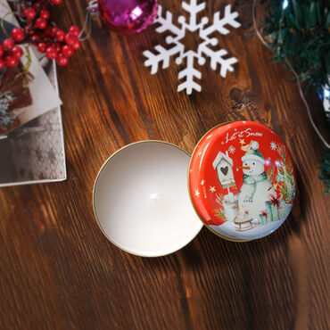 Christmas Themed Tin Boxed Candle 73x35 mm - 12