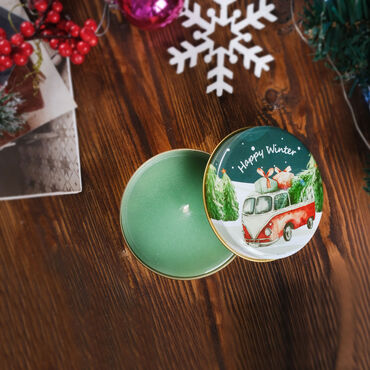 Christmas Themed Tin Boxed Candle 73x35 mm - 14