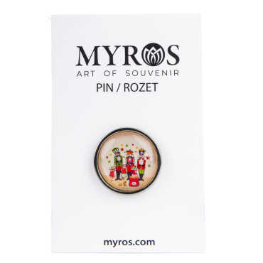 Yılbaşı Temalı Myros Metal Yuvarlak Rozet 18 mm - Myros