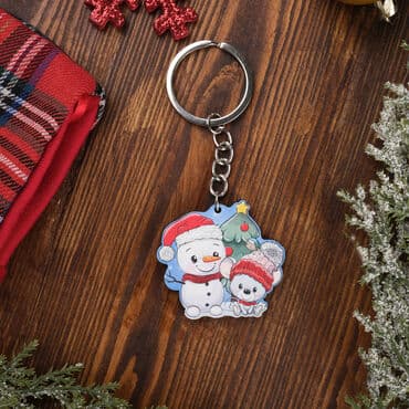 Christmas Themed Custom Shape Double Sided Printed Epoxy Keychain - 3