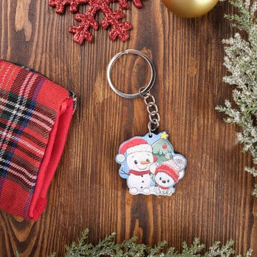 Christmas Themed Custom Shape Double Sided Printed Epoxy Keychain - 6