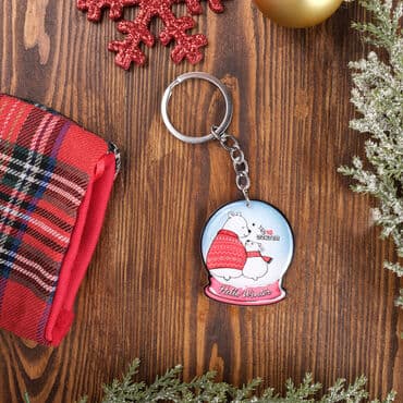 Christmas Themed Custom Shape Double Sided Printed Epoxy Keychain - 7