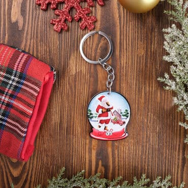 Christmas Themed Custom Shape Double Sided Printed Epoxy Keychain - 8