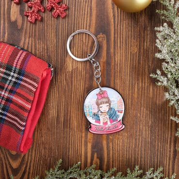 Christmas Themed Custom Shape Double Sided Printed Epoxy Keychain - 9