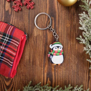 Christmas Themed Custom Shape Double Sided Printed Epoxy Keychain - 12