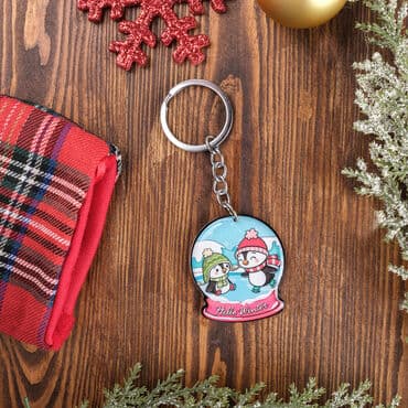 Christmas Themed Custom Shape Double Sided Printed Epoxy Keychain - 13
