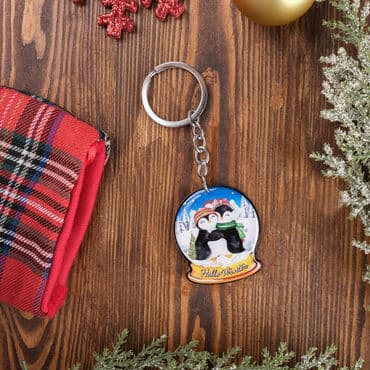 Christmas Themed Custom Shape Double Sided Printed Epoxy Keychain - 14