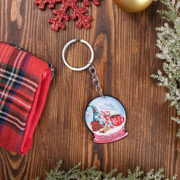 Christmas Themed Custom Shape Double Sided Printed Epoxy Keychain - 15