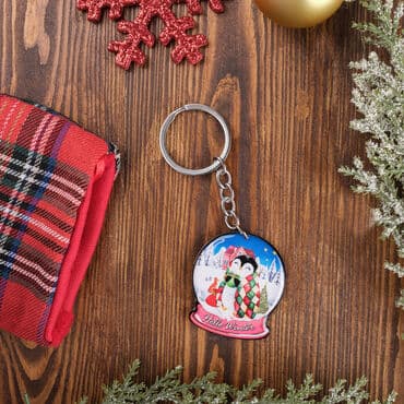 Christmas Themed Custom Shape Double Sided Printed Epoxy Keychain - 18
