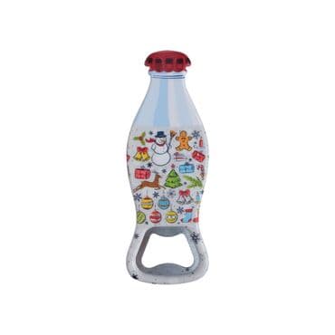 Christmas Themed Customised Uv Printed Coca Cola Bottle Shape Plastic Base Bottle Opener 42x120 mm - 5