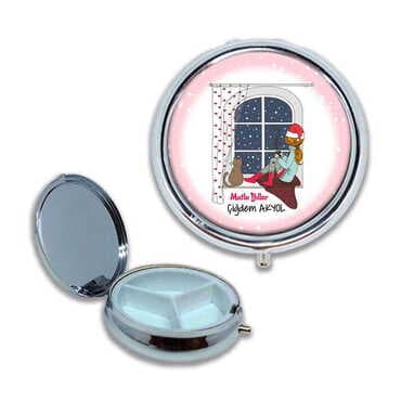 Christmas Themed Customised Epoxy Round Pill Box 50x15 mm - 2
