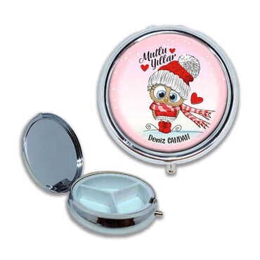 Christmas Themed Customised Epoxy Round Pill Box 50x15 mm