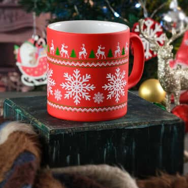 Christmas Themed Ceramic Colorful Mug