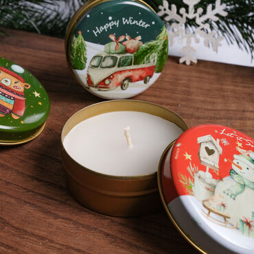 Christmas Themed Triple Christmas Candle Set