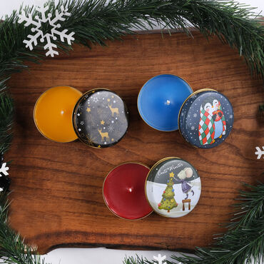 Christmas Themed Triple Christmas Candle Set - 5
