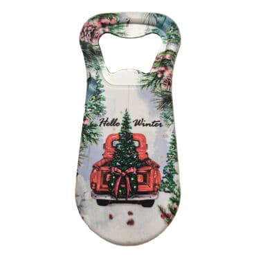 Christmas Themed Customised Uv Printed  Plastic Base Plastic Base Bottle Opener 95x43 mm - 12