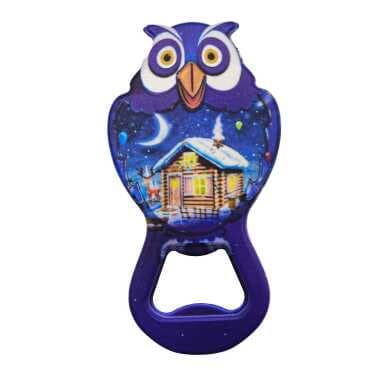 New Year Themed UV Printed Owl Bottle Opener