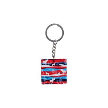 Christmas Themed Customised Uv Printed Plastic Base Round Keyring 40x108 mm - 4