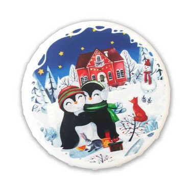 Christmas Themed Customised UV Printed Bottle Cap Shaped Plastic Base Bottle Opener 58x15 mm
