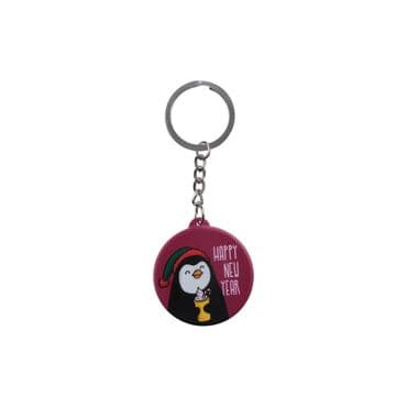 Christmas Themed Customised UV Printed Plastic Base Square Keyring 38x100 mm