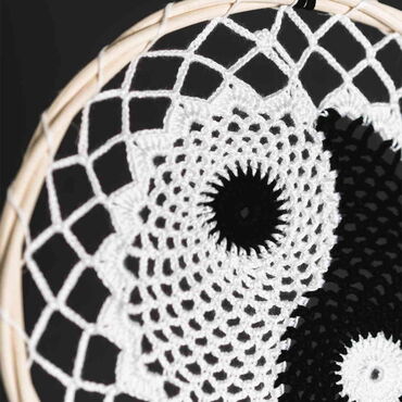 Yin - Yang Macrame Dreamcatcher - Thumbnail