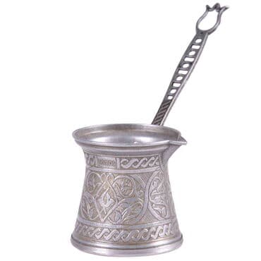 Traditional Turkish Tin Metal Coffee Pot No: 4 - Standart - 6