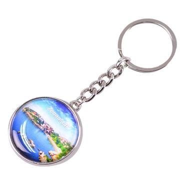 Myros - Zonguldak Themed Metal Double Face Round Keychain 40x95 mm