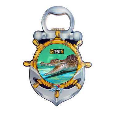 Myros - Zoo Themed Anchor Shaped Metal Magnetic Bottle Opener 105x72 mm