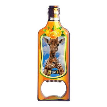 Myros - Zoo Themed Bottle Shaped Metal Magnetic Bottle Opener 115x39 mm